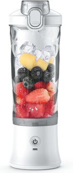 Total Chef Portable Blender - USB Rechargeable Personal Smoothie Mixer, Protein Shake Maker, Cordless Travel Mini Licuadora, Blend Frozen Fruit, Drink Milkshake On The Go,Ice Crusher 20 OZ, White