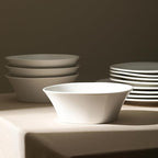 Stone Lain Quadro 4-Piece Bowl Set Porcelain, White