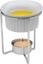 Maine Man Butter Warmer Set, Ceramic Ramekins with Chrome-Plated Steel Wire, Set of 2, 3-Ounce Capacity