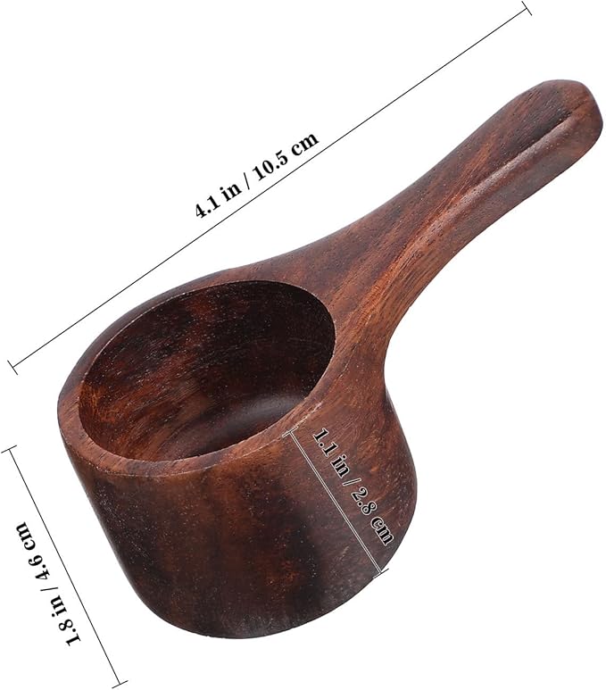 Yardwe 2Pcs Wooden Coffee Scoop Mini Measuring Spoons for Coffee Tea Sugar Milk Powder