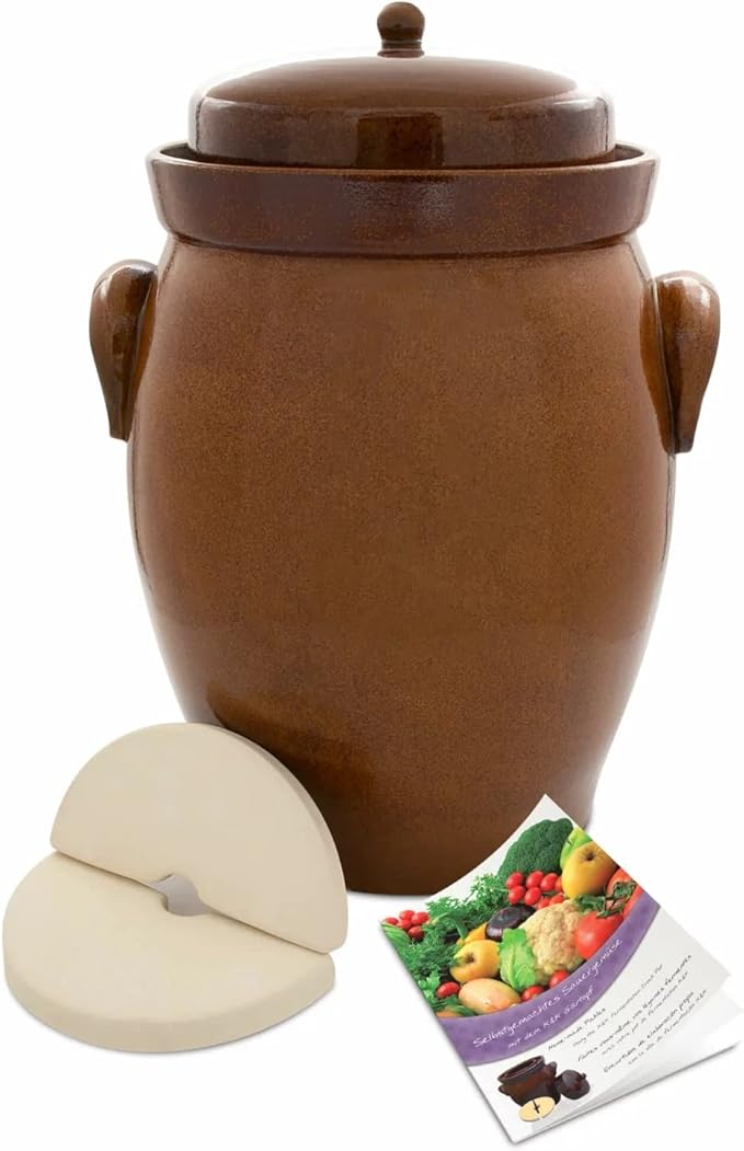 26 L (6.9 Gal) K&K Keramik German Made Fermenting Crock Pot, Kerazo F2