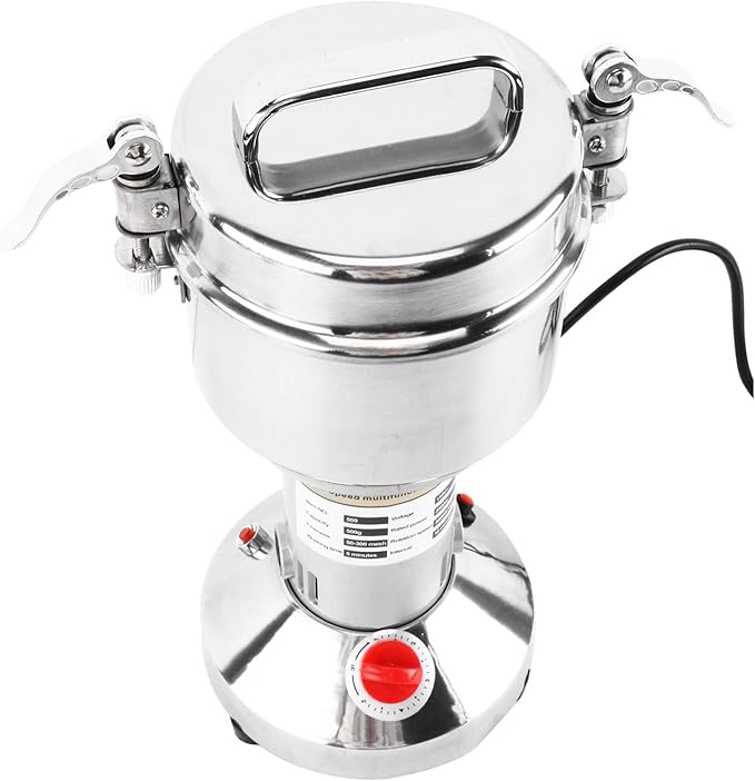 Homend High Speed 500g Electric Grain Mill Grinder Powder Machine Spice Herb Grinder 2500W 70-300 Mesh 36000RPM Stainless Steel Commercial Grade for Kitchen Herb Spice Pepper Coffee (500g)