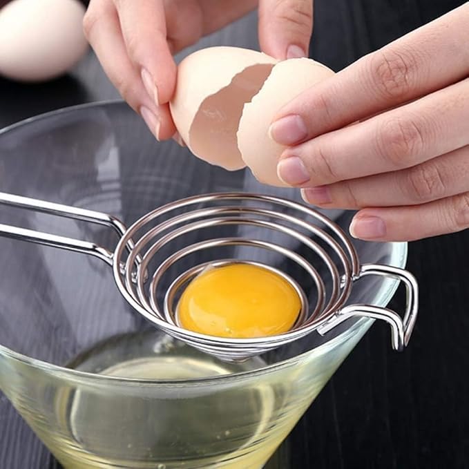 Stainless Steel Egg Yolk Separator Tool - Professional-Grade Egg White Divider with Ergonomic Handle for Baking and Cooking