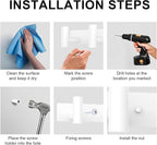 VAEHOLD Hat and Coat Wall Mount Rack - Hooks for Robes, Bags, Keys, and Towels - Bathroom Towel Hanger Organizer (White, “T“ Shape 4 Hooks 1 Pack)