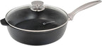 Swiss Diamond Nonstick Saute Pan with Lid, Diamond Coated Aluminum Deep Saute Pan with Lid Features Stainless Steel Handle, Dishwasher & Oven Safe Up To 500 °F, 10.25 Inch, 3.8 Quart