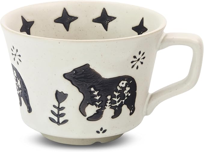 Ceramic Coffee Mug, 12 oz Novelty Unique Teacup with Handle, Stoneware Cup for Tea Mocha Latte Cappuccino Espresso (Bear)
