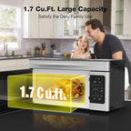 30" Over the Range Microwave Oven, ThermoMate 1.7 Cu. Ft. Capacity Microwave Over the Stove with One Touch, 1000 Cooking Watts, 300 CFM, 10 Power Levels, LED Lighting, Stainless Steel