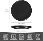 GZG Ceramic Dinner Plates Set of 4,10 Inch Stoneware Dishes Set,Microwave and Dishwasher Safe Kitchen Utensils,Stackable,Scratch Resistant (Matte Black)