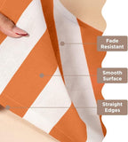 Folkulture Table Runner | Fall Table Runners 108 inches Long | Striped Boho White Table Runners for Farmhouse Decor or Table Decorations for Party | Burnt Orange Table Runner for Fall Decor