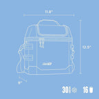 Coleman Pro 16-Can Premium Soft Cooler Lunchbox, Fully Insulated Lid & Body Stays Cold up to 30 Hours, Great for Camping, Tailgating, Parties, Sports, Concerts, Lunches & More