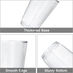100 Count 12 oz Clear Plastic Cups, Plastic Drinking Cup for Party, Heavy-duty Party Glasses, Disposable Clear Cups for Water, Juice, Soda, Ice Coffee
