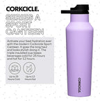 Corkcicle Sport Canteen Insulated Tumbler, Sun-Soaked Lilac, 20 oz – Reusable Water Bottle Keeps Beverages Cold for 25 Hours & Hot 12 Hours – Cupholder Friendly Tumbler with Screw-On Cap