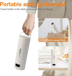 Travel Tea Kettle（110V）, Portable Electric Kettle, 316 Stainless Steel Premium Liner, 4-speed Temperature Adjustment with Auto Shut-off and Boil-Off Protection,White.