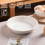 Sweejar Ceramic Pie Pan for Baking,Round Baking Dish Pan for Dinner 10 Inches, Pie Dish Non-Stick Pie Plate for Quiche,Tart，Cake,Pumpkin Pie, Pot Pies (White)