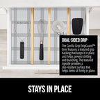 GORILLA GRIP DripGuard Drawer and Shelf Liner for Cabinet, 20x240 Inch, Slip Resistant Non Adhesive Protection for Kitchen, BPA Free Smooth Surface Plastic Liners for Cabinets, Drawers, Gray Stripe