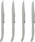 French Home Laguiole 4-Piece Steak Knife Set – Sophisticated Stainless Steel Dinner Knives with Iconic Bee Emblem – Serrated Knives for Smooth Cutting (9.25")
