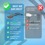 Silicone Egg Flipper Spatula Tongs (Set of 1) – Non-Stick 2-in-1 Grip & Flip Kitchen Tongs for Pancakes, Fish, Eggs, and More – Heat Resistant Cooking Tool (Black) (Black)