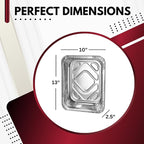 Green Direct Disposable Aluminum Foil Baking Pans with Lids 9x13 Inch | Heavy Duty Half Size Roasting Pan for Oven, Freezer, or Catering Use - for Cooking, Baking & Food Storage (10-pack)