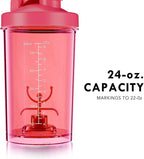 Electric Shaker Bottle USB C Rechargeable Protein Shaker Bottle Shaker cups for Protein Shakes Mixer with 24oz BPA Free Tritan Meal Replacement Shakes Made with Tritan Portable Blender Cup (Rosered)
