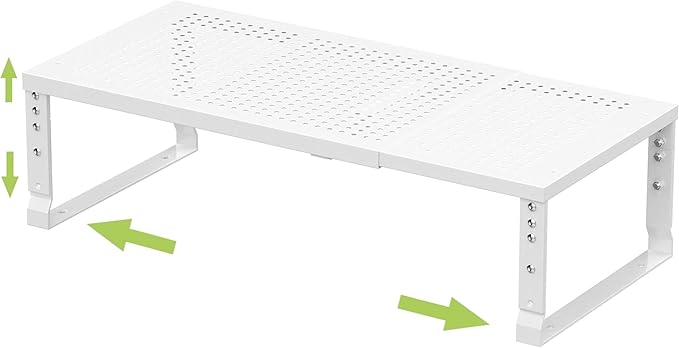 Expandable Adjustable Stackable Kitchen Organizer, Spice Rack,Metal Pantry Storage Shelves Racks,Counter Shelf for Cabinets, Countertop, Cupboard(1 Pack/Large/White)