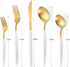 Matte White Gold Silverware Set, 20-Piece Stainless Steel Flatware Set, Satin Finish tableware Cutlery Set, Service for 4, Home and Restaurant, Dishwasher Safe