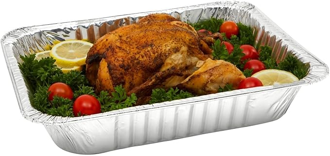 Juvale Aluminum Pans with Lids - 9x13 in, Silver, 20-Pack - Disposable Aluminum Pans, Foil Trays & Catering Trays for Baking & Roasting