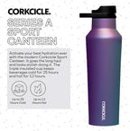 Corkcicle Sport Canteen - Keeps Drinks Cold 25 Hours - Stainless Steel Water Bottle - Triple-Insulated - Spill-Proof - Summer Drinkware Gift - Keeps Drinks Ice Cold - 20 oz - Multi-Color