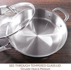 HOMICHEF 10-Piece Nickel Free Stainless Steel Cookware Set Navy Gray - Nickel Free Stainless Steel Pots and Pans Set - Healthy Non-Toxic Induction Cookware Sets