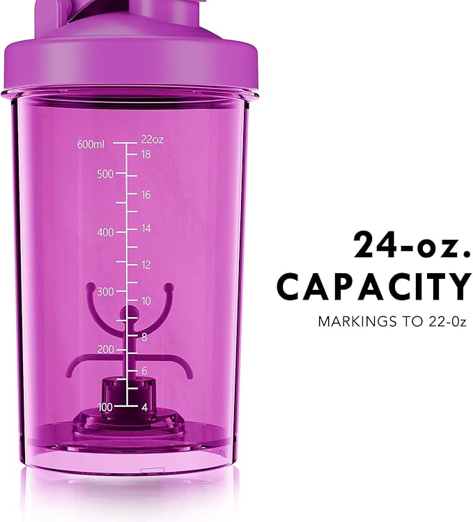 Electric Shaker Bottle USB C Rechargeable Protein Shaker Bottle Shaker cups for Protein Shakes Mixer with 24oz BPA Free Tritan Meal Replacement Shakes Made with Tritan Portable Blender Cup (Purple)