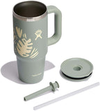 Hydro Flask 24 Oz Travel Tumbler with Handle, Lid and Straw - Insulated Stainless Steel in Botanical Bliss Agave