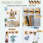 Self Adhesive Wall Hooks for Hanging Heavy Duty,Small Sticky Decorative No Nail Black Hooks,4 Pieces Cute Utility Hooks Damage Free Hanger Hook for Wall Mounted