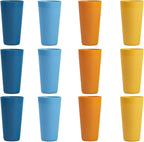 US Acrylic Newport 32 ounce Unbreakable Plastic Stackable Iced-Tea Tumblers in 4 Sunrise Colors | Set of 12 Drinking Cups | Reusable, BPA-free, Made in the USA, Top-rack Dishwasher and Microwave Safe