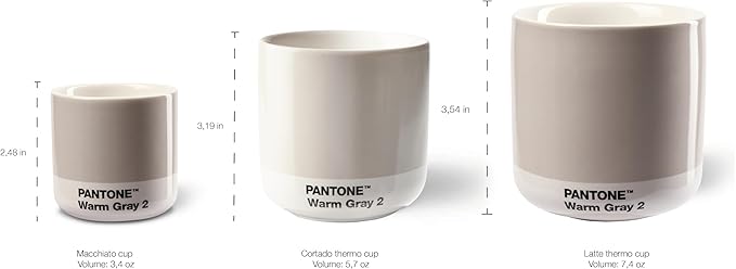 Copenhagen Design Pantone Macchiato Cup - Coffee, Latte, Macchiato Mug - 3.34oz/100ml, Brown 2322