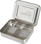 LunchBots Large Cinco Stainless Steel Lunch Container - Five Section Design Holds a Variety of Foods - Metal Bento Box - Dishwasher Safe - Stainless Lid