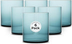 Restaurantware-Vetri 10 Ounce Old Fashioned Glasses, 6 Dishwashable Whiskey Glasses - No-Lead, Durable, Blue Glass Tumblers For Scotch, For Drinking Liquor, Cocktail, Bourbon, Cognac, And More