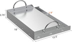 Onlyfire Universal Stainless Steel Griddle for Most BBQ Grills with Removable Handles, 18"×12.5"