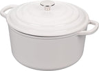 Enameled Cast Iron Dutch Oven Pot with Lid, for Sourdough Bread Baking, Round Dutch Ovens, 4.5 Quart, White