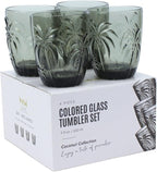 M&N HOME Set of 4 Old Fashioned Drinking Glasses, 9 Oz Cups, Glass Tumblers, Glass Cups, Water Glasses, Juice Glasses, Highball Glasses, Glassware Set - GREY SET