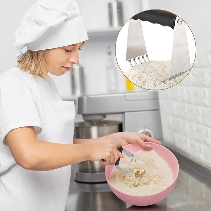 LemonRoad 12 Pcs Large Dough Blender for Baking Bulk Heavy Duty Pastry Cutter Tool Stainless Steel Dough Cutter Butter Masher Flour Beater with Thick Blade Dishwasher Safe for Easy Mixing Kitchen