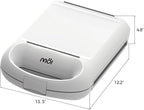 MOI 3 in 1 Sandwich Maker Press with Non-Stick Plates - Breakfast Panini Grill, Square Waffle Maker, Toaster Sandwich Press Combo with 180° Rotation & Indicator Lights - 1200W Breakfast Griller