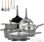 UCCLIFE 22-PCS Pots and Pans Set Non Stick, Induction Cookware Set, Non-toxic Kitchen Cooking Set, Frying Pan, Saucepan Stock Pot Kitchen Utensils Dishwasher Safe, Scratch-resistant (PFAS, PTEF Free)