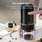 Handheld Electric Coffee Grinder Portable USB-C Rechargeable - Compact & Lightweight for Travel, Camping, Home Use, Black/White Design (60, White, one size fits all)