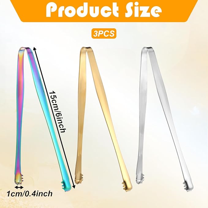 Bewudy 3pcs Egg Tools Chalaza Removal Tool, Toothed Multipurpose Kitchen Tongs, Stainless Steel Ice Clip Eggs Chalaza Remover Egg Separators for Cooking Food Cake Bakers Pastry Chefs