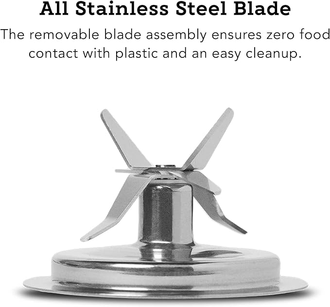 Tribest PBG-5050-A Portable Blender for Shakes and Smoothies with Glass Blender Cups, Chrome