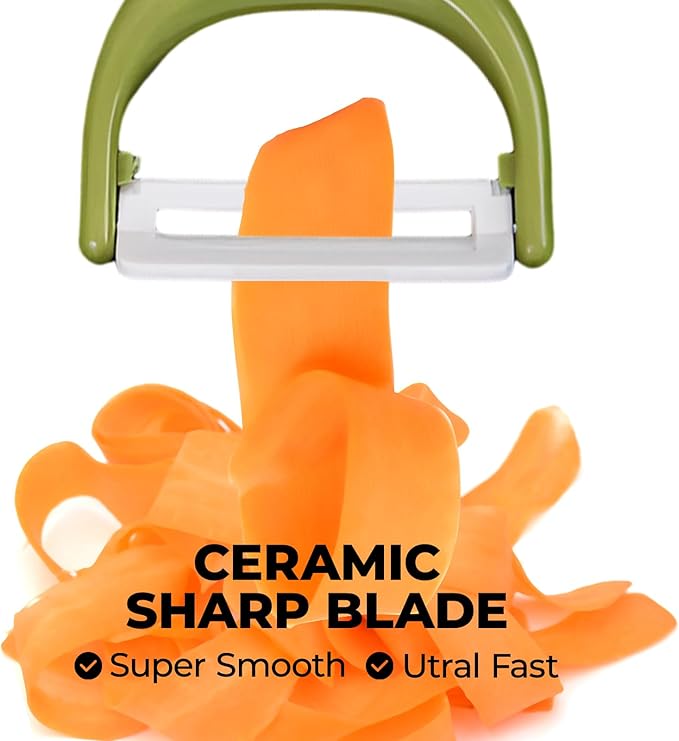 Trez Treamer 6-Pack Vegetable Peelers for Kitchen，Y Ceramic Peeler Safe Potato Peeler Set for Apple Veggie Carrot Fruit Zucchini Cucumber Peelers Bulk with Non-Slip Handle (Y)