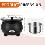 YUANHAO 8 Qt. Black Soup Kettle Warmer - 120V, 450W
