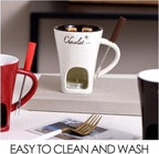 Garneck 2 Sets Chocolate Fondue Mugs Ceramic Multifunction Pot Hot Chocolate Mug Porcelain Melt Chocolate Fondue Crucible Mini Fondue Pot for Cheese Caramel Butter