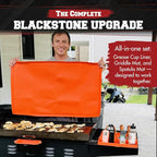 KITCHEN PERFECTION Ultimate Kit for Blackstone Griddle 28 Inch - Silicone Griddle Cover Mat + Griddle Accessories Mat + 2 PCS Silicone Grease Cup Liners Hermetic Protection from Rust & Debris All Year