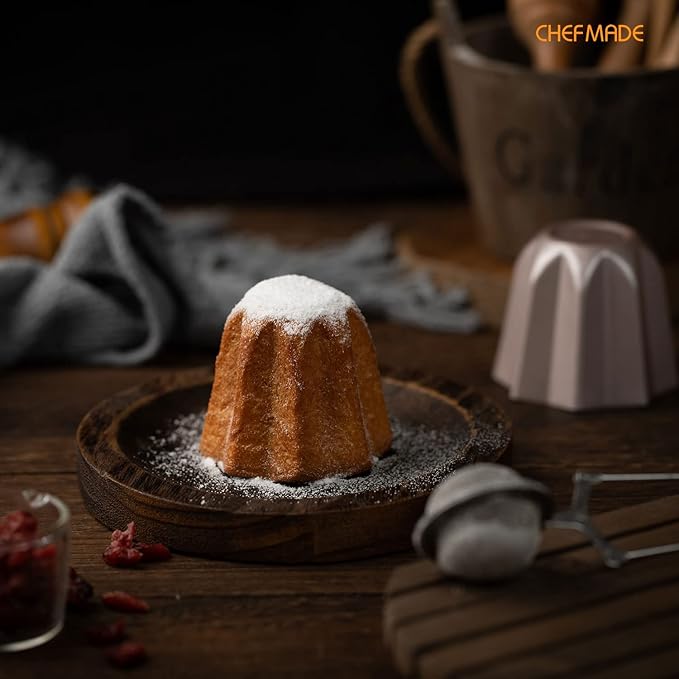 CHEFMADE Pandoros Cake Mold, 3 Inch Non-Stick Small Octagonal Muffin Bakeware for Oven and Instant Pot Baking (Champagne Gold)