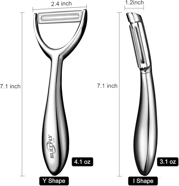 Vegetable Peeler Stainless Steel，Ultra Sharp Potato Peelers for Kitchen, Premium Veggie Fruit Peeler, Carrot Peeler, Rotary Serrated Blade, Thickened Non-Slip Ergonomic Handle(5-year warranty)
